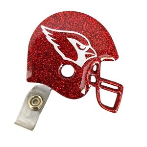 AZ Cardinals Glitter Football Helmet Badge Reel